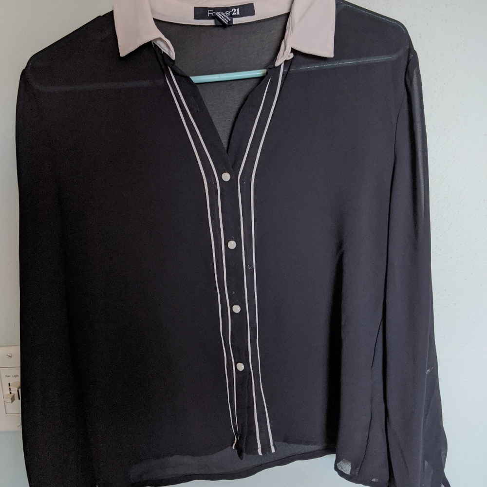 Sheer button up top